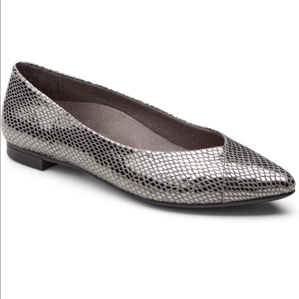 Vionic Caballo Ballet Flat Gunmetel Snake flats